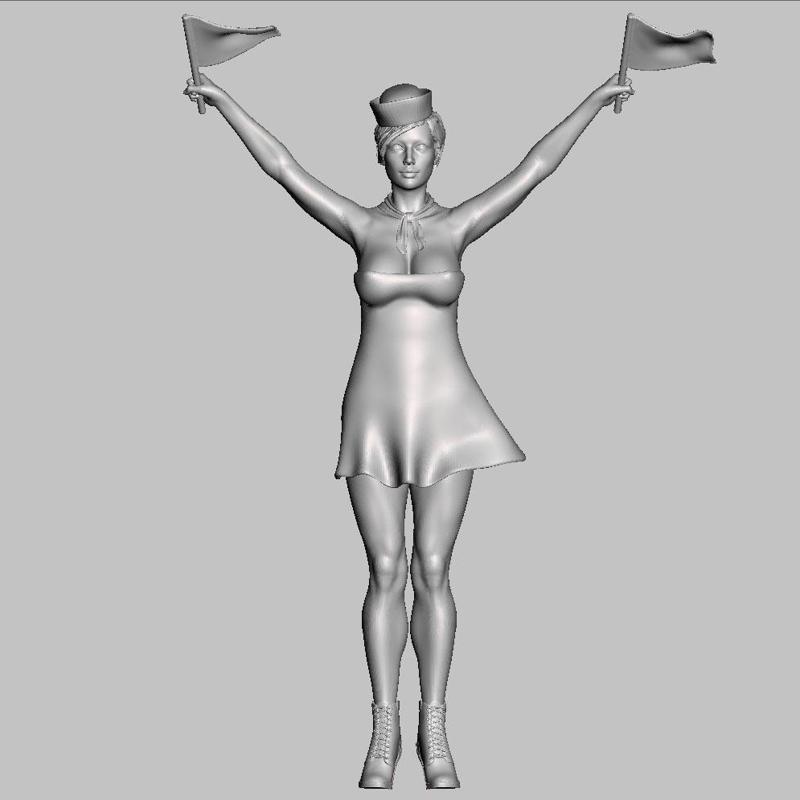 Alphabet. FlagWoman. Attention