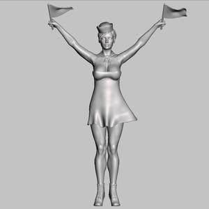 Alphabet. FlagWoman. Attention