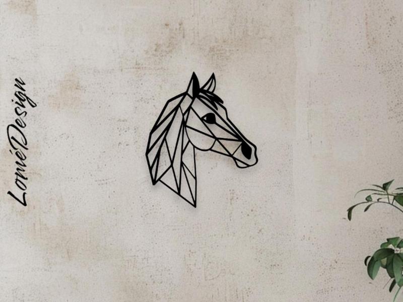 Modern wall decoration with geometric horse