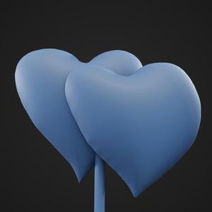 Puffy cartoon Two Hearts