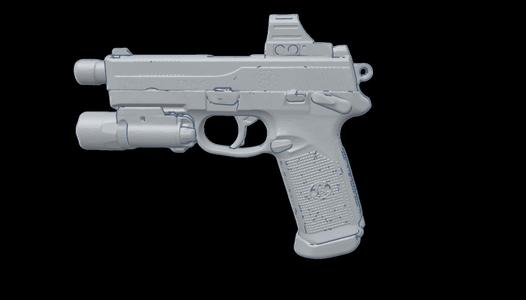 FNX-45 Tactical Full X300 Holosun HE507C Real-Size Scan