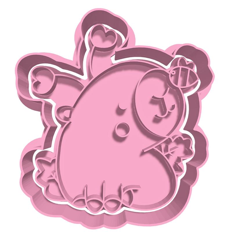 Capybara with bumblebee cookie cutter/stamp cookie cutter
