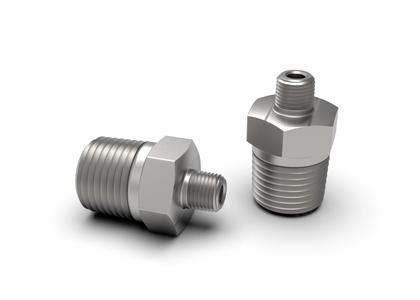 Reducing pipe hex nipple pipe fitting 1/2" NPT to 1/8" NPT