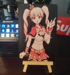 Hueforge Manga Character Charlotte Pudding in Four Colors