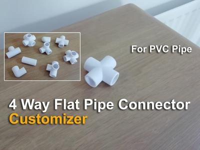 4 Way Flat Pipe Connector - Customizer