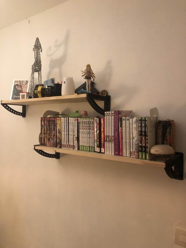 Industrial-style wood shelf