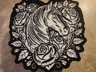 Rose Horse Heart Box