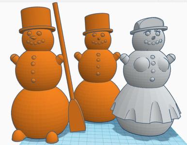 Snowman Family Merry Christmas