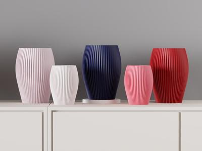 Elegant Vase. Ribbed Quick Print Vase