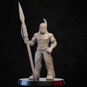 indian warrior with spear