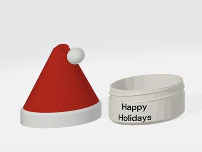 Remix of Scalable Round Screw-Top Box (Santa Hat)