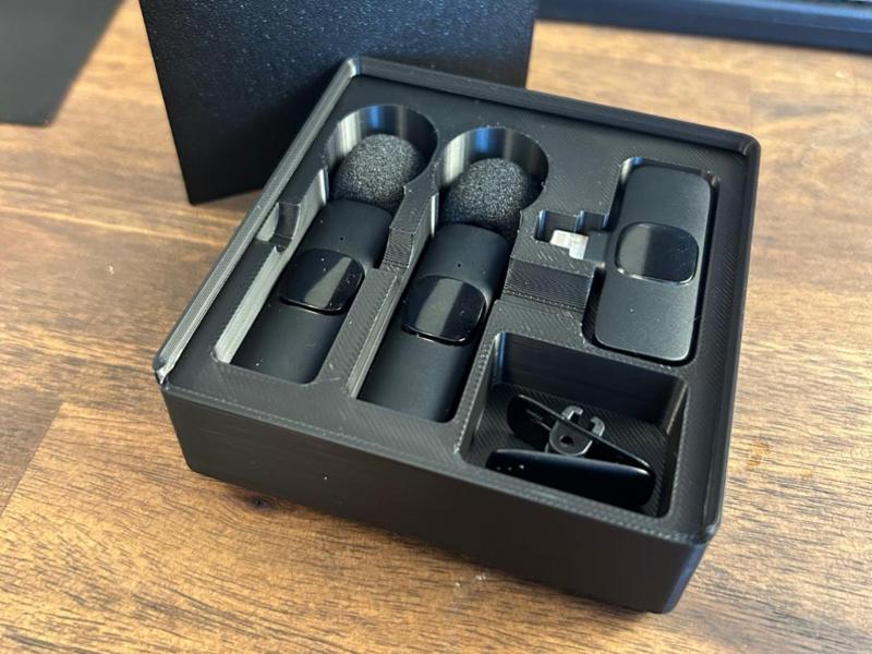 Gridfinity Organizer for Lavalier Microphone w Lid