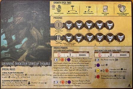 Spirit Island 2 color Grinning Trickster Stirs Up Trouble presence token