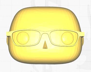 Funko head bald with glasses