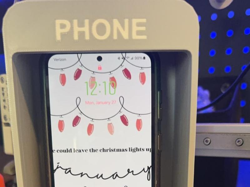 VINTAGE STYLE PHONE BOOTH PHONE HOLDER