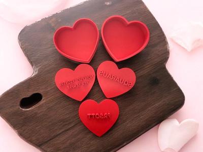 Heart Cookie Cutter with Embossed Messages 