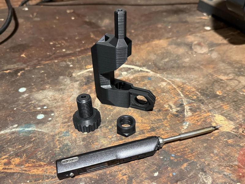 Drill Press Heat-Set Insert Soldering Iron Holder
