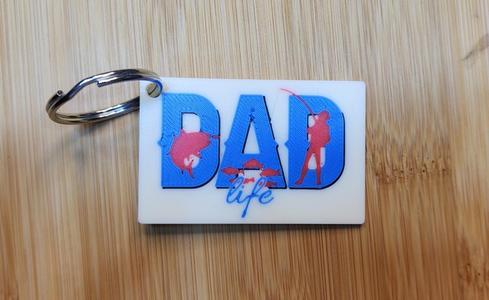 DAD Keychain | Fathers Day Gift | Gift for Dad | Fishing Keychain | Easy Print | Multicolor Print |