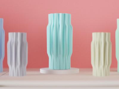 Modern Vase. Elegant Ribbed Vase