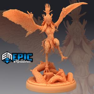 Harpy Lady Landing / Half Woman Bird Hybrid / Classic Monster