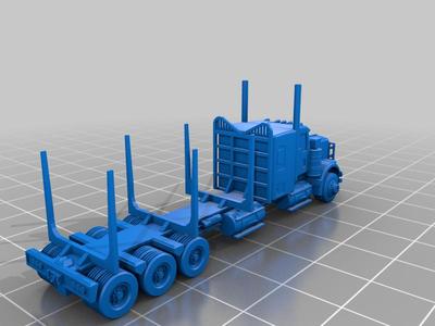 N Scale Cross Country Sleeper Log truck