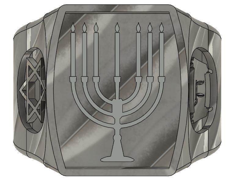 4x Ring Israel Juden Judentum Menora Davidstern  