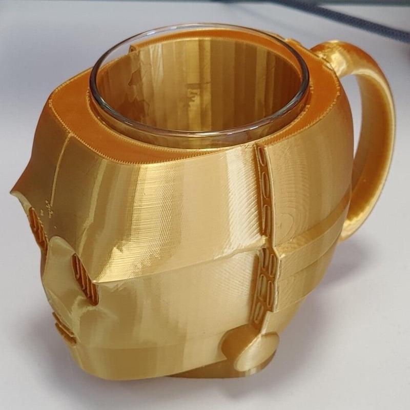 C3PO mug, upcycling nutella glass