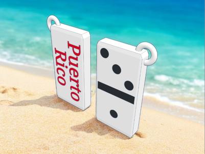 Puerto Rico Domino keychain