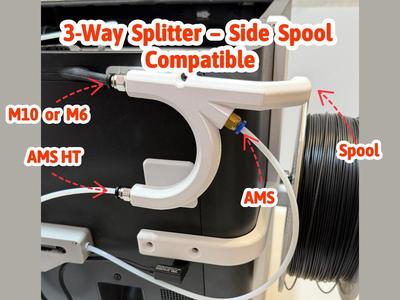 3 Way Filament Splitter for Side Spool Mount P1/X1