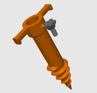 Sand screw for beach umbrella
