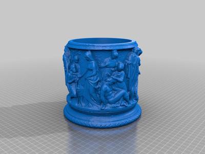 Roman well head with buccolic scenes