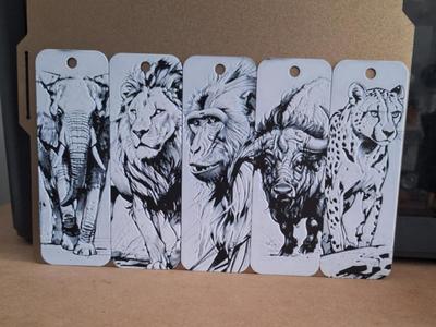 Set 1 African Animal Bookmarks set of 5