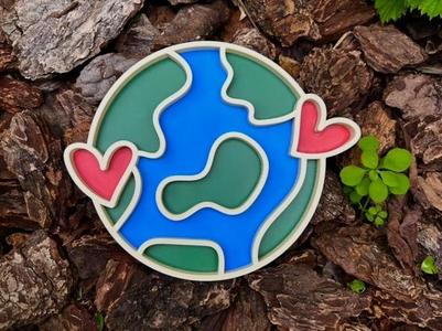 Earth Day heart tray - sensory play