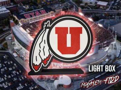 Utah Utes LED Light Box - Wall or Desk Stand