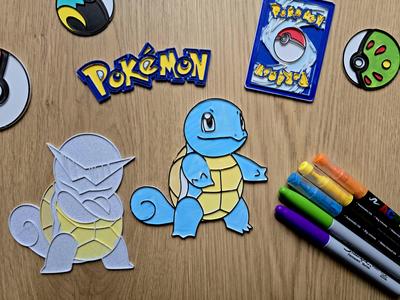 Cute Squirtle Pokemon DIY Coloring Craft Creative