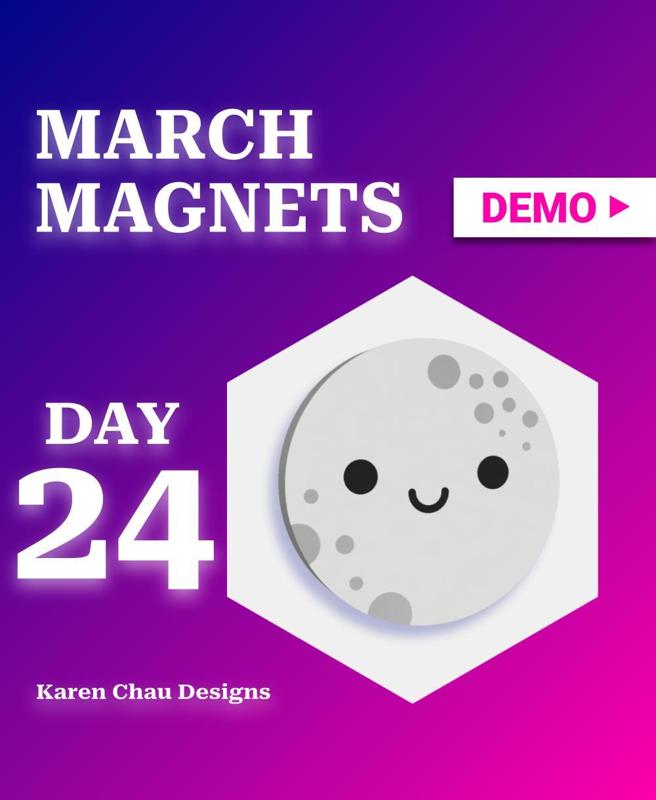 March Magnets - Day 24 #marchmagnets | Cute Moon Magnet