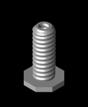Remix of 37 mm Mid Thread, Flat Head, Small Thread Hole, Bolt