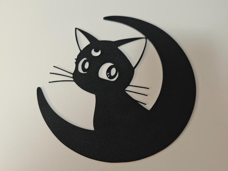 Sailor Moon Luna cat wall art