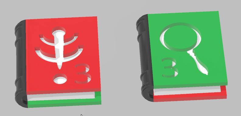 Arkham Horror Clue / Doom Book Tokens - Multicolor printable