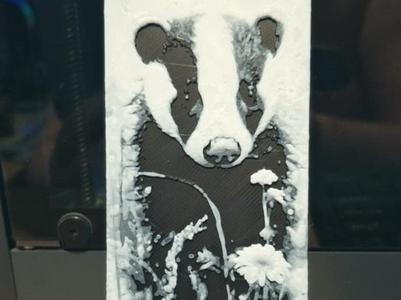 Black and white Badger Bookmark - Just 2 colours
