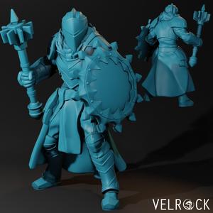 Male Knight of Pelor with Mace and Shield (PRESUPPORTED)