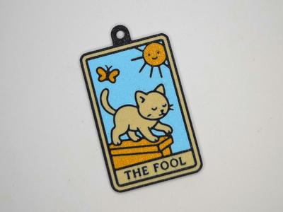 The Fool – Kitty Tarot Keychain