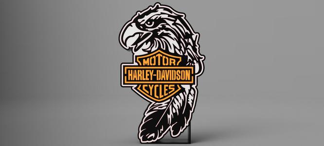 Harley-Davidson Eagle inspired LED lightbox.