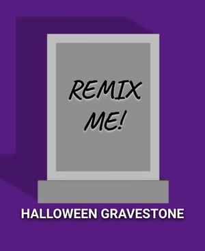 REMIX ME! Rectangular Halloween Gravestone w/ Thick Border | Freestanding Decor or Fridge Magnet
