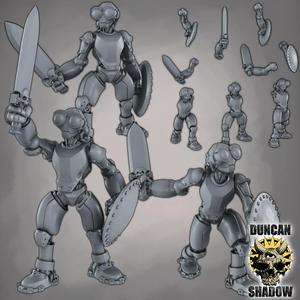 Warforged with swords and shields (Pre Supported) (Multipart)