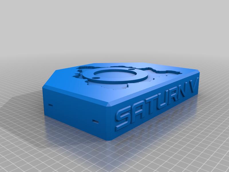 Base with backplate for Saturn V Animated Display Lamp