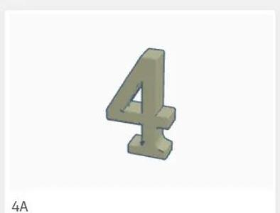 3D number 4   