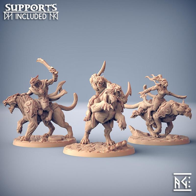 Rakshatiger Riders - 3 Modular Units with mounts