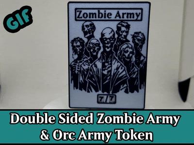 Double Sided MTG Token Counter: Orc & Zombie Army