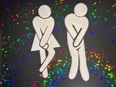All-in-One Humorous Toilet Sign